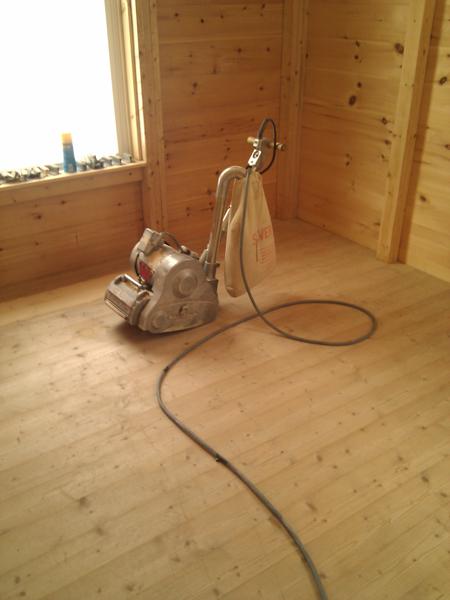 The rental drum sander we used for the first step in sanding the floors.  We tried other non-drum sanders but they failed miserably.