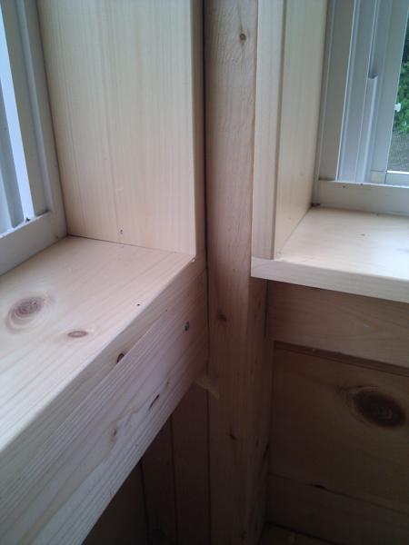 Closer view of window sill trim.  The design is very simple because we had 35 windows to do.