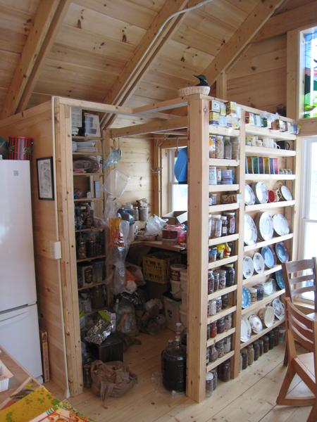 The pantry on the northeast corner of the one story section.