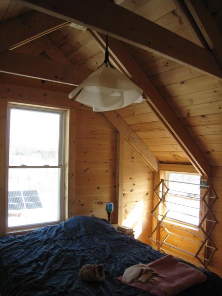 The northeast corner of the upstairs bedroom.