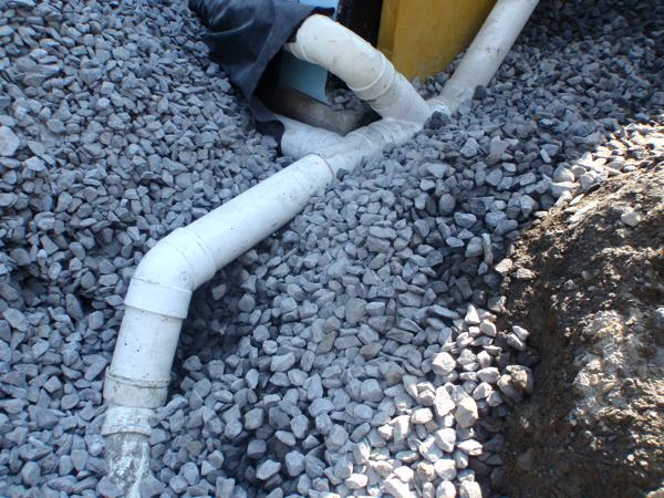 Complicated joint for the various drainage pipes. It took about an hour to put this together.