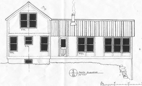 Part of the original drawings by David Howard, the architect.  Later we moved the door to the east to avoid huge snow buildup.