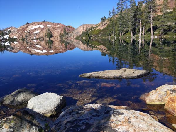 Penner Lake.  This is a very popular site for backpackers, so I didn't camp here.  But the water was fine for a refreshing swim.