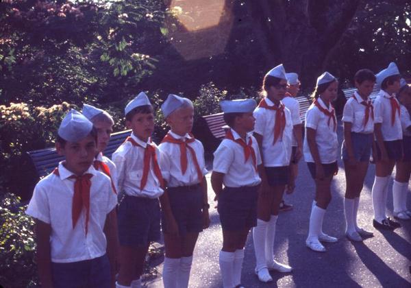 The Young Pioneers were similar to American scouts, but were sponsored by the Communist Party.