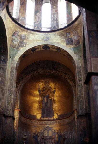 Interior, St. Sophia Cathedral, Kiev.  The cathedral is nearly 1000 years old.
