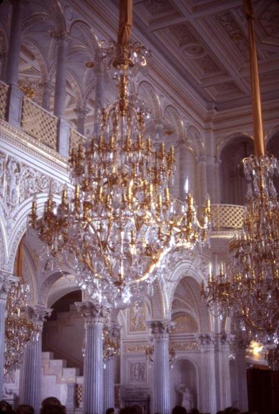 Interior, Winter Palace, St. Petersburg.  The town home of the Tsar's family, and the home of the great Hermitage Museum.