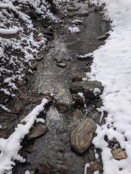 Water runoff on snowmobile trail