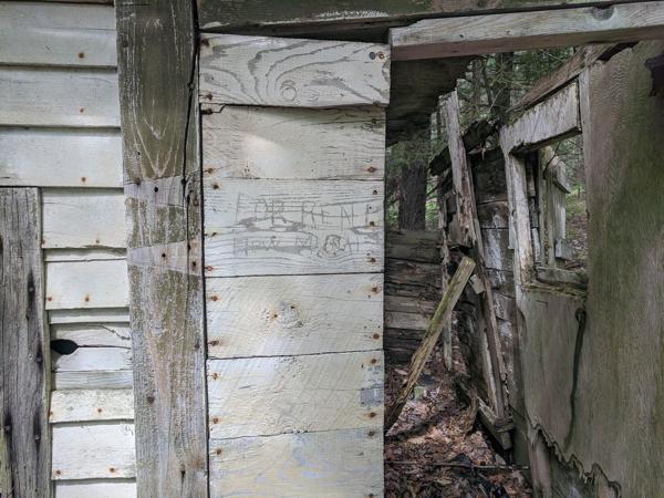 Graffiti on abandoned shack