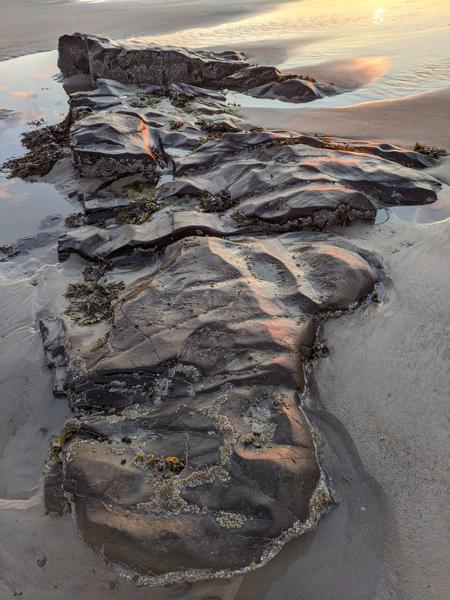 Rocks, morning, Wells, Maine