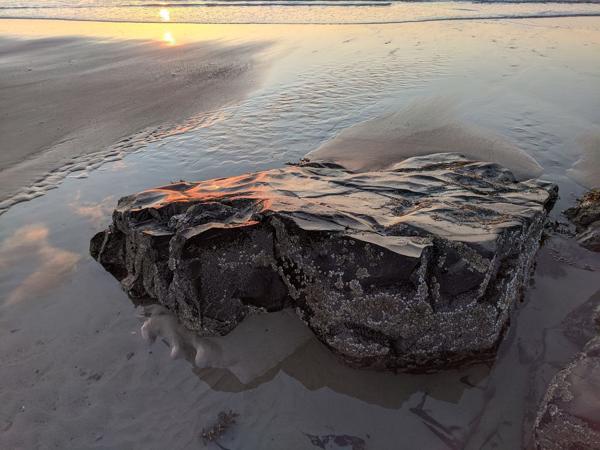 Rocks, morning, Wells, Maine
