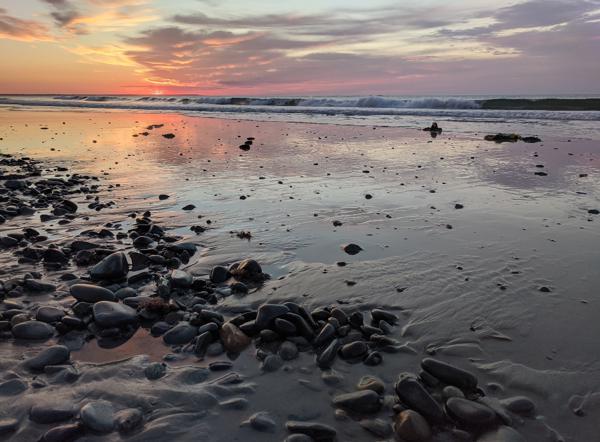 Rocks and surf, Wells, Maine