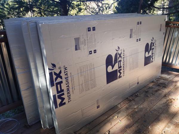 1.5 inch rigid foil-backed foam for insulation.