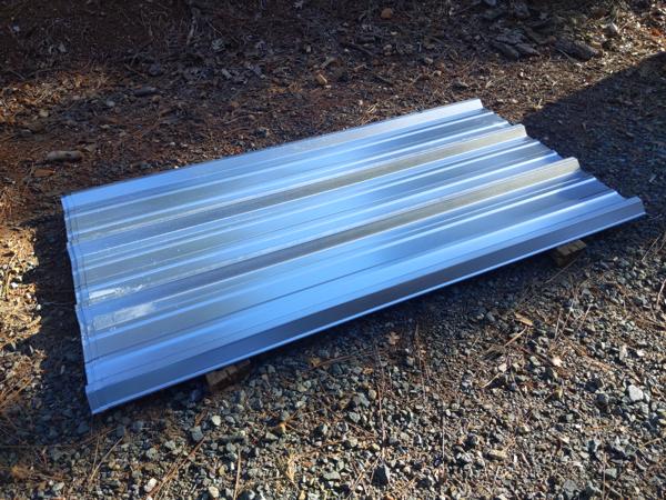 Eight metal roof panels.