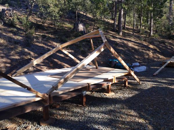 Then I raised the bent up a couple more feet.  Now the legs were starting to help lift the unit.