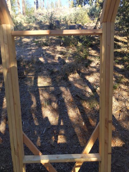 The framed opening on a side wall for a 36x54 window.  There is no need for a super-strong header because the posts on either side of the window are the load-bearing structure.