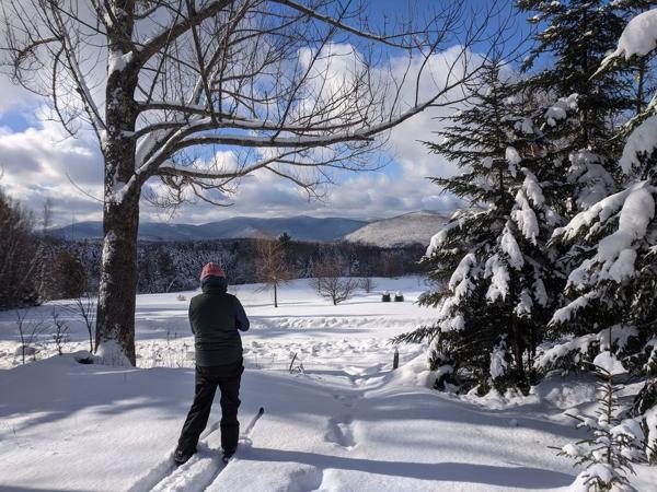 Skiing on VAST trail
