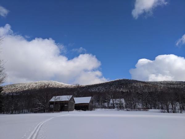 Barn and ski trail